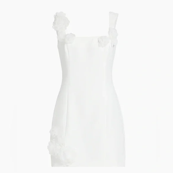 ELLIATT Trompe Mini Floral 3D Dress in Ivory LWD Bridal Little White Dress SMALL - Picture 7 of 16